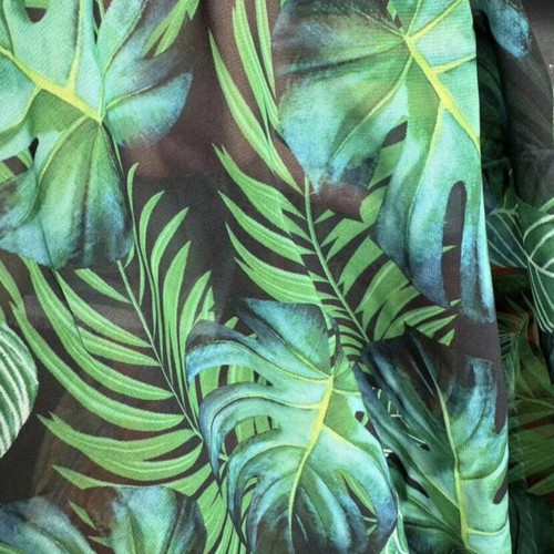 Swim Lushoire tropical print dress with waist tie, Shein