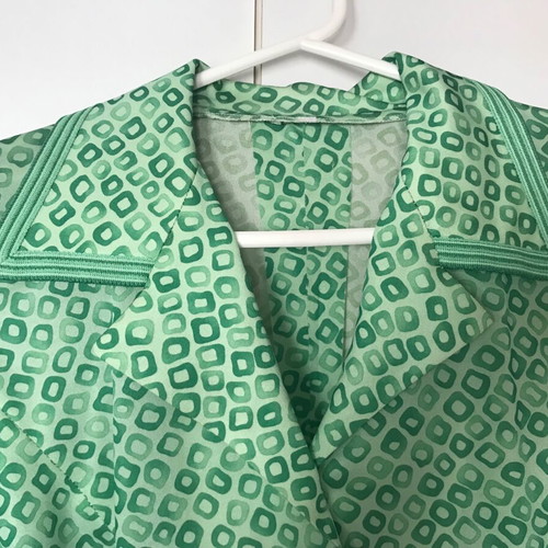 Vintage dress like new, custom made, green satin XXL
