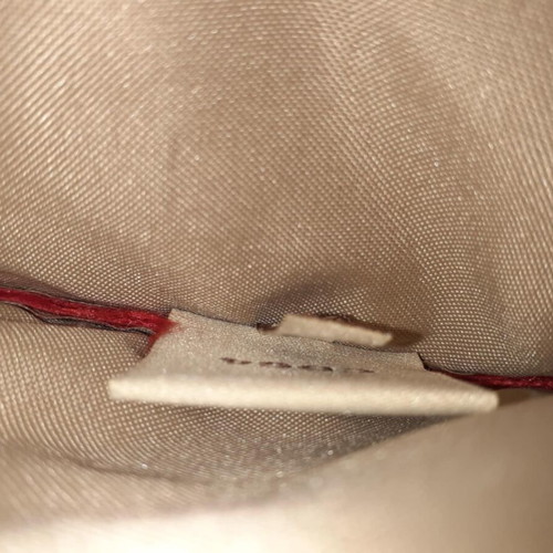Lancel handbag like new, red and brown, fabric and leather