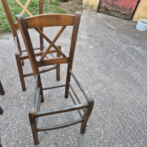 Wooden café chairs used, pack of 8 without seats