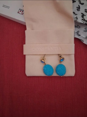 Statement earrings Constantia turquoise with gold details