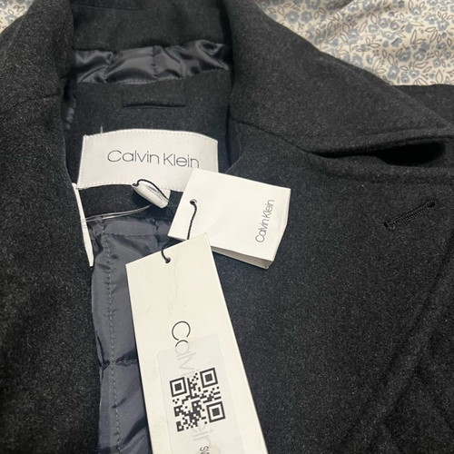 Calvin Klein navy coat new gray, size L