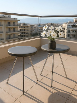 Anakie Metal metal stools used, set of 2, minimalist design