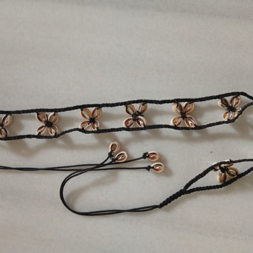 Handmade boho belt with real shells macrame style, like new