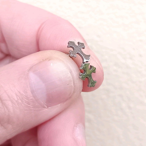 Unisex stainless steel cross stud earrings
