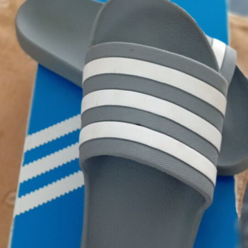 Adidas slides size 40.5 gray like new