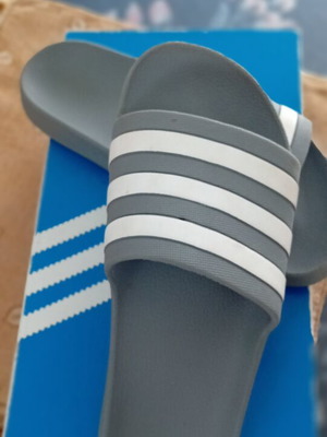 Adidas slides size 40.5 gray like new