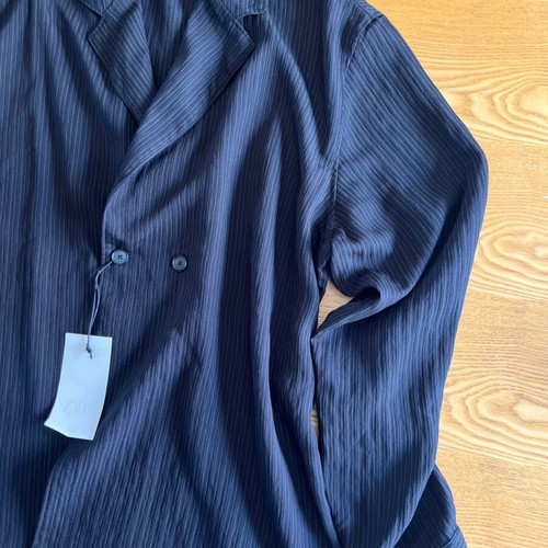 Zara black striped men's shirt jacket XL