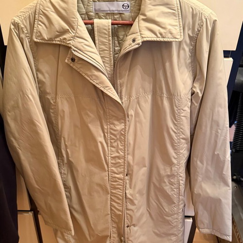 Sergio Tacchini waterproof long jacket like new, beige, XXXL
