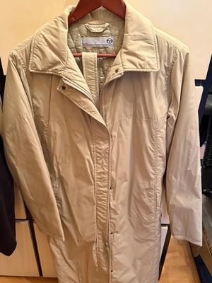 Sergio Tacchini waterproof long jacket like new, beige, XXXL