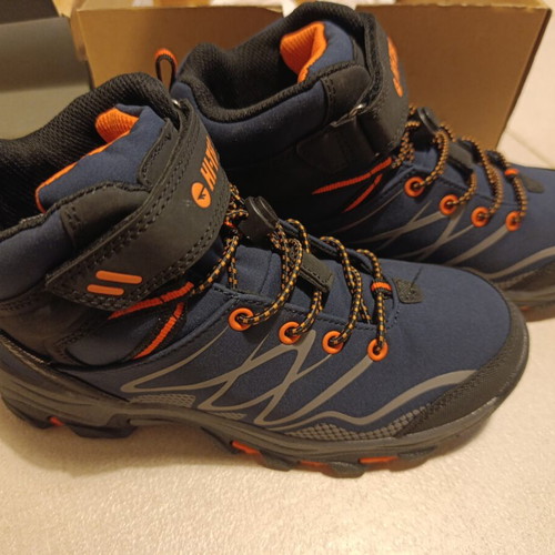 Hi-Tec Blackout Mid WP JR blue orange kids shoes size 36