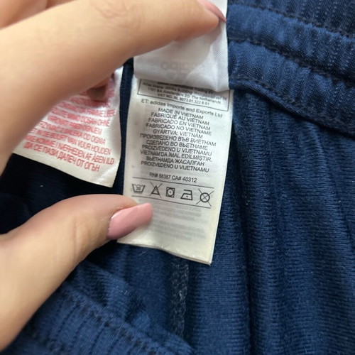 Adidas blue jacket used, XS, with red stripes