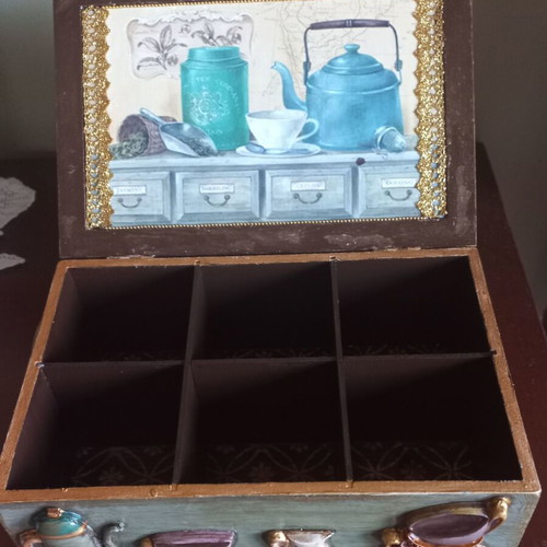 Decorative kitchen box for tea bags new