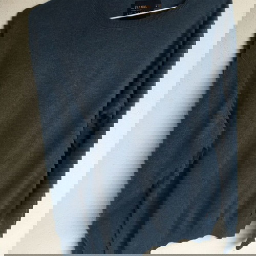 Signal син пуловер XL от 100% органичен памук като нов