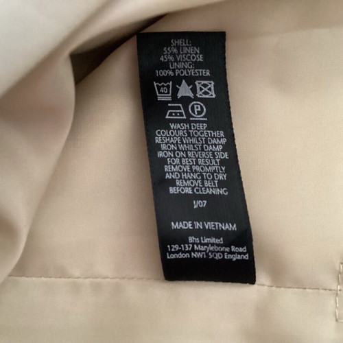 Beige A-line skirt with black stripes like new