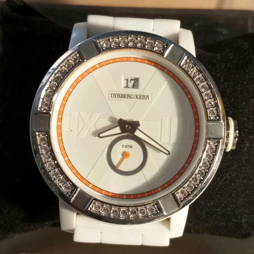 Dyrberg Kern quartz watch like new with crystals and rubber strap