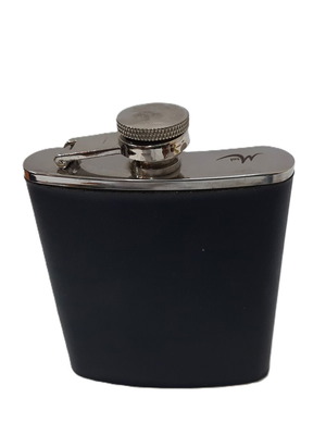 Stainless Steel Flask 6 oz with black leather, Mtel