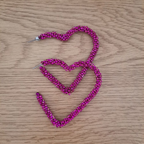 Zara heart-shaped earrings new, purple