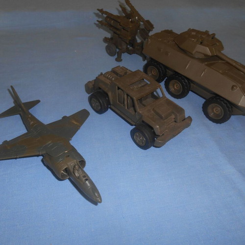 New Ray military vehicles used, set with tank, jeep and airplane