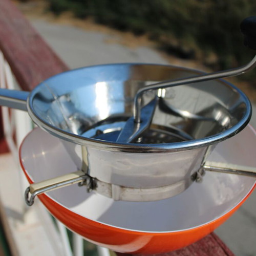 French stainless steel vegetable mill with 3 discs