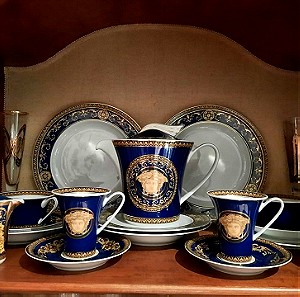 Σερβίτσιο 16τμχ,.φαγητού, καφέ, τσαγιού 2 ατόμων Rosenthal Versace Medusa Blue