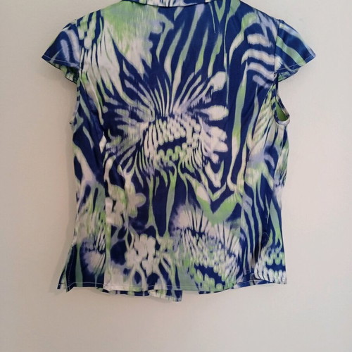 Satin summer shirt like new, blue and green, size M