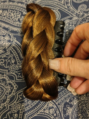 Braided hair clip new, honey brown color