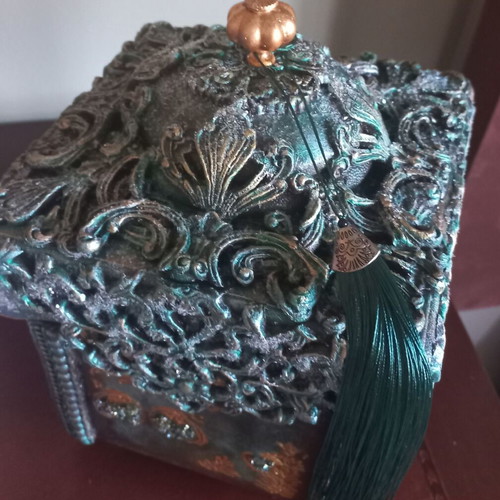 Decorative wooden box with decoupage techniques 30x20 cm new