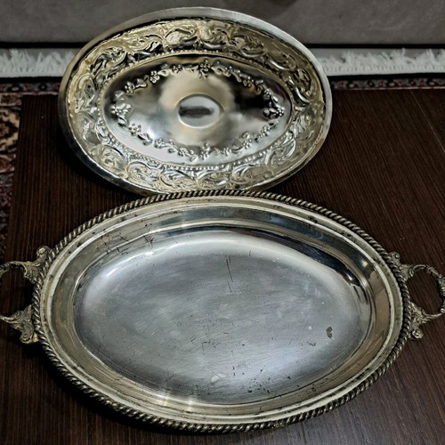 BM silver-plated fondue dish used 30×20