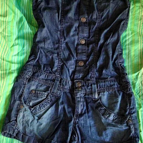 Denim playsuit like new, Benetton Jeans, dark blue