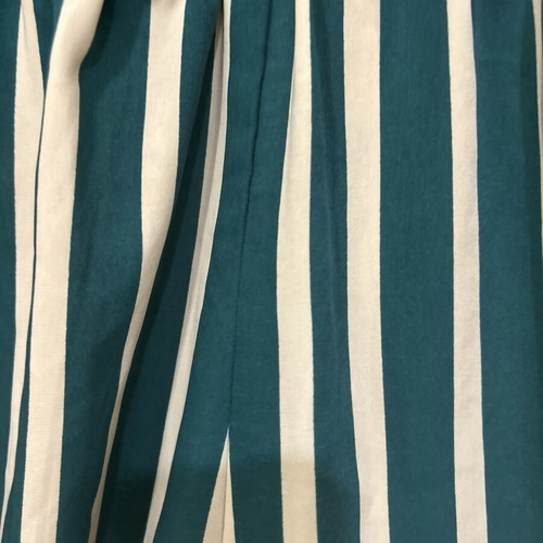 Zizzi women's striped emerald green and cream trousers