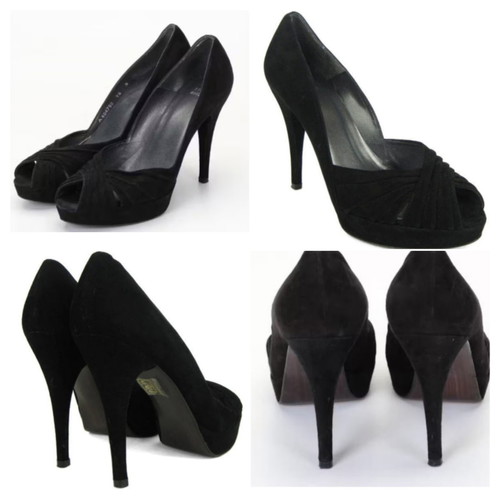 Stuart Weitzman Peep-Toe Black Pumps like new, size 37