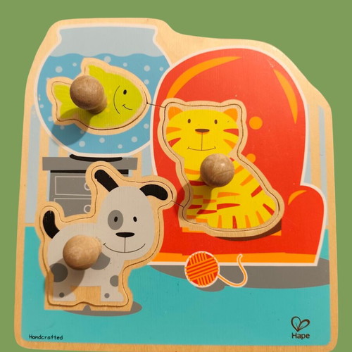 Educational wooden toy set used, 6 pieces for kids