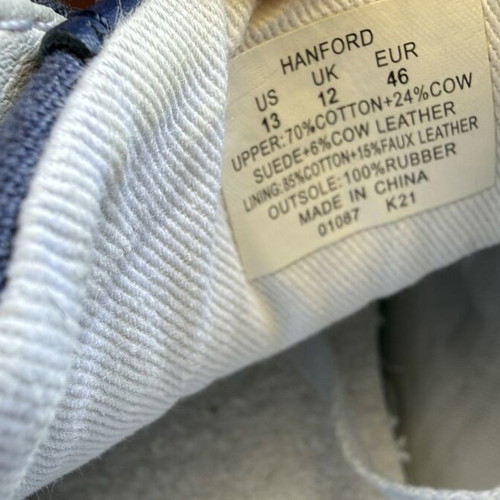 Polo Ralph Lauren Hanford sneakers size 46, used, blue cotton and leather