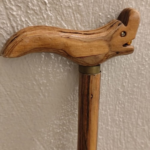 Wooden carved walking stick like new with dragon head handle