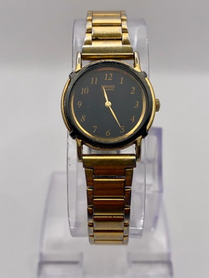 Seiko Ladies Quartz – Two-Tone Black & Gold