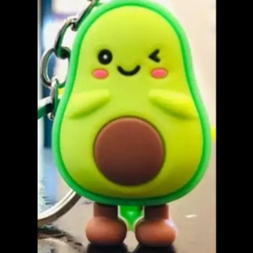 Rubber Avocado Keychain Decoration new, green and yellow