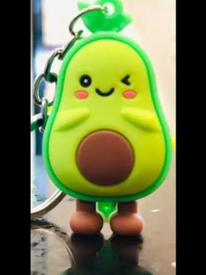 Rubber Avocado Keychain Decoration new, green and yellow