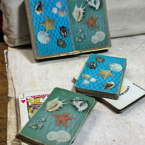 Congress Playing Cards Cel-U-Tone Finish double deck used with seashell motifs