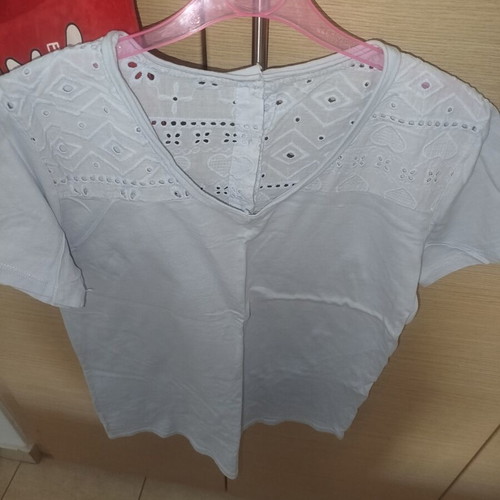 Cotton short-sleeve summer shirt turquoise one size new from Italy