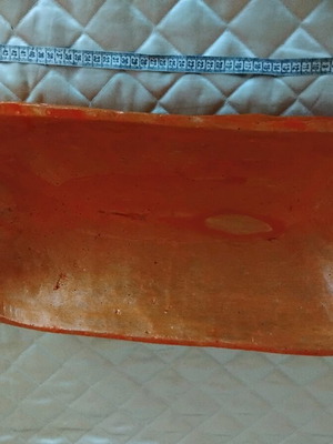 Wooden bread kneading trough used, authentic rustic decoration