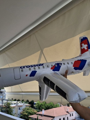 Inflatable airplane collectible like new large Crossair