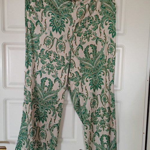 Lynne satin-look suit Large like new, spring-summer, white-green