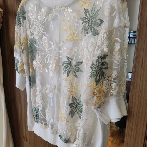 Zara vintage blouse medium cotton with transparency, like new, white
