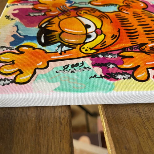 Garfield painting handmade acrylic 18x24cm new