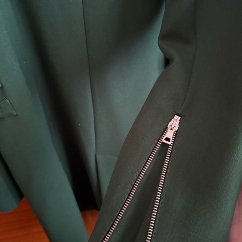 Zara coat with gold zippers new, green