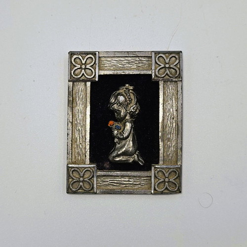 Peltro vintage pair of silver frame photo frames used