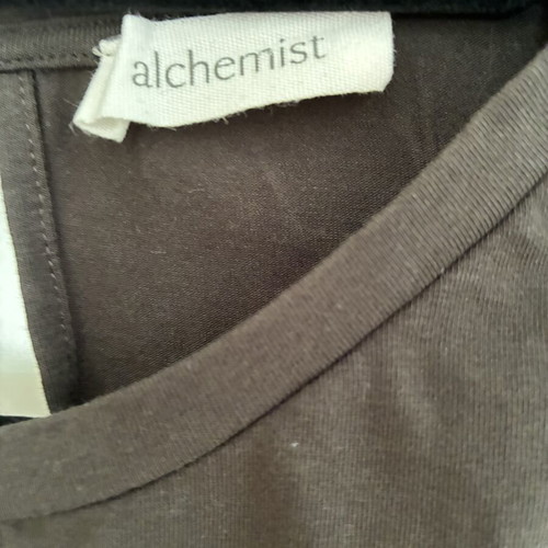 Alchemist Sustainable Organic Cotton Minimalist Keyhole Dark Grey Dress Size S