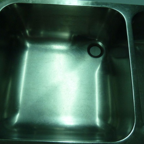 Double inset stainless steel sink used
