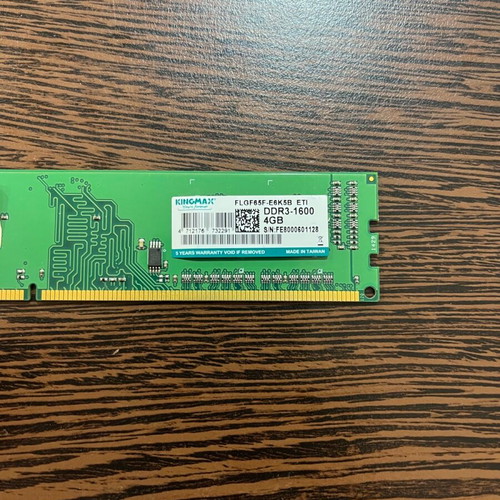 Kingmax 4GB DDR3 DIMM Desktop RAM used, 1600MHz PC3-12800